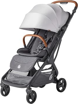 Ergobaby Metro 3 Deluxe Pushchair Buggy with Reclining Function, Baby Buggy from Birth to 22kg 0-4 Years, one-Hand fold and car seat Compatible, Pearl Grey