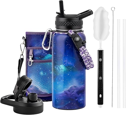 Miniatura 16 de Botella de agua aislada de 24 onzas, de acero inoxidable con triple pared al vacío (fría durante 48 horas, caliente durante 24 horas), a prueba de