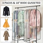 3 Pack Tous les sacs de vêtements transparents pour accrocher des vêtements Sacs de costumes guissés pour ranger les vêtements de rangement Sacs pour chemises, manteaux, robes