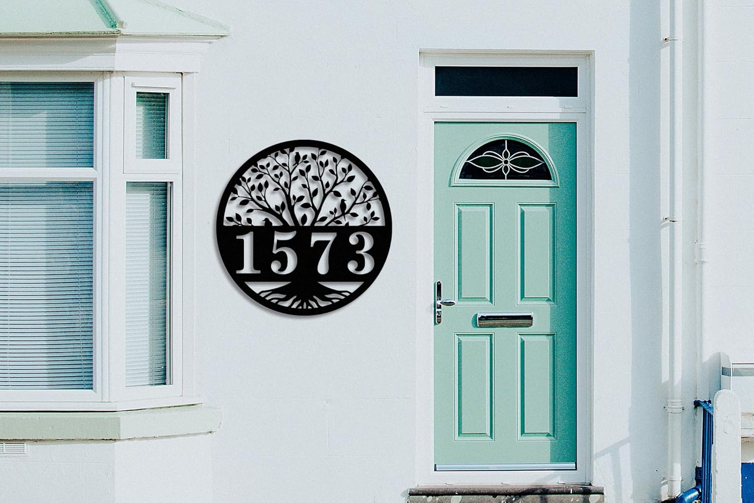 Custom Metal House Numbers for Outside,Personalized Address Numbers for House, Modern House Number Sign Plaque, Metal Address Yard Sign,Numbers for House Address (Tree of Life)
