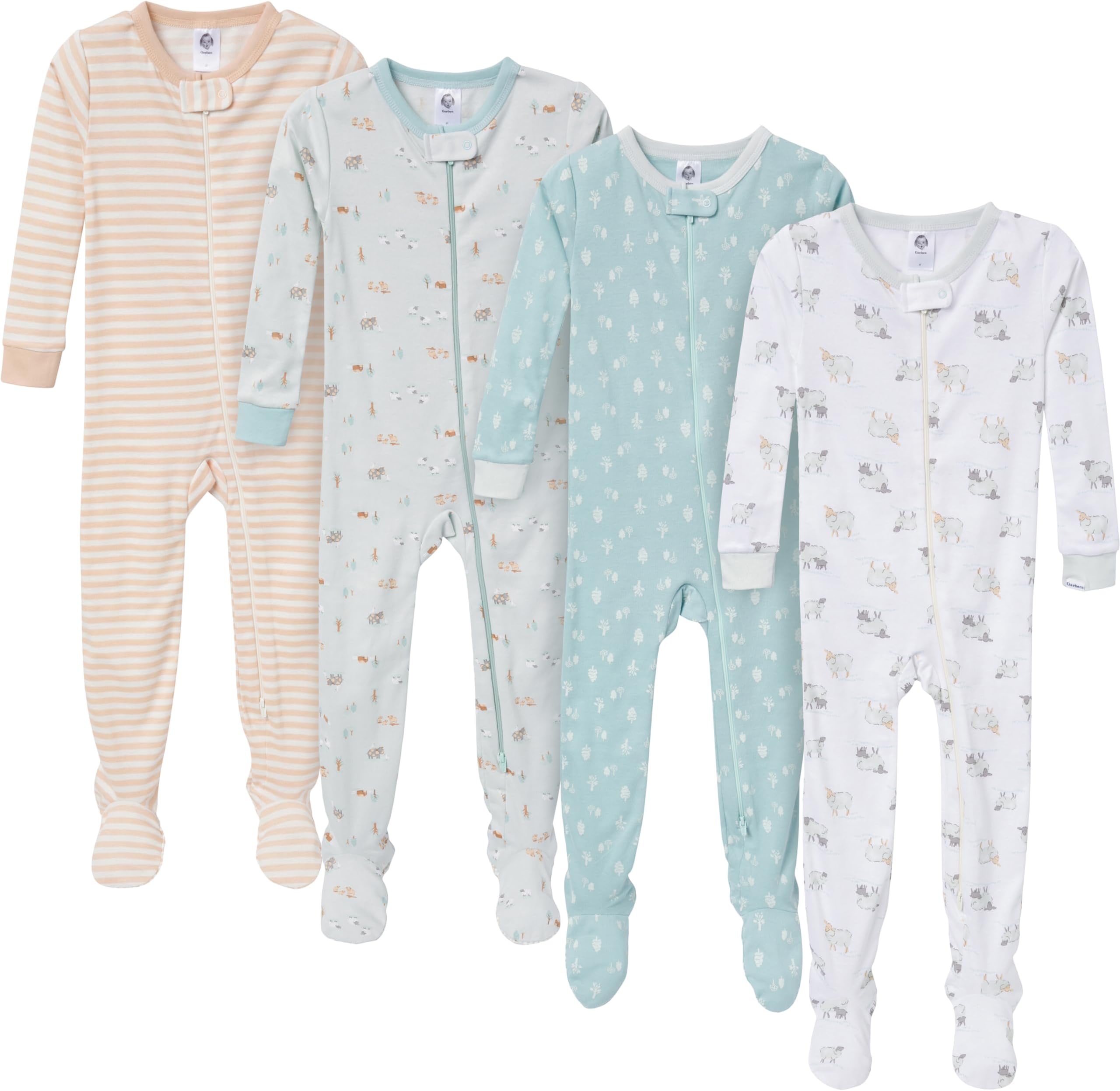 Baby Boys' Toddler Snug Fit 4-Piece Pajama Set