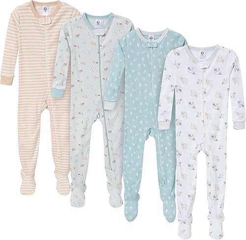 Gerber Baby-Boys 4-Pack Footed Pajamas
