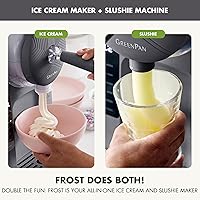 Vista 2 de GreenPan Frost Ice Cream Maker & Slushie Machine, Soft Serve, Sorbet, Margaritas, Milkshakes, Frozen Yogurt, No Pre-Freezing, Ready in 15 Mins, 6