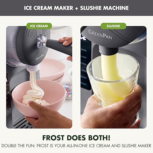 Miniatura 2 de GreenPan Frost Ice Cream Maker & Slushie Machine, Soft Serve, Sorbet, Margaritas, Milkshakes, Frozen Yogurt, No Pre-Freezing, Ready in 15 Mins, 6
