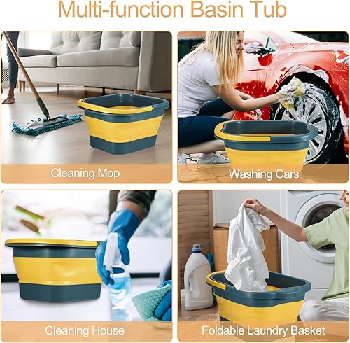 Miniatura 7 de VOCOSTE Bañera de pies plegable, bañera de remojo de pies de 15L4 galones, bañera de remojo de pies con asa, lavabo de baño de remojo de pies para