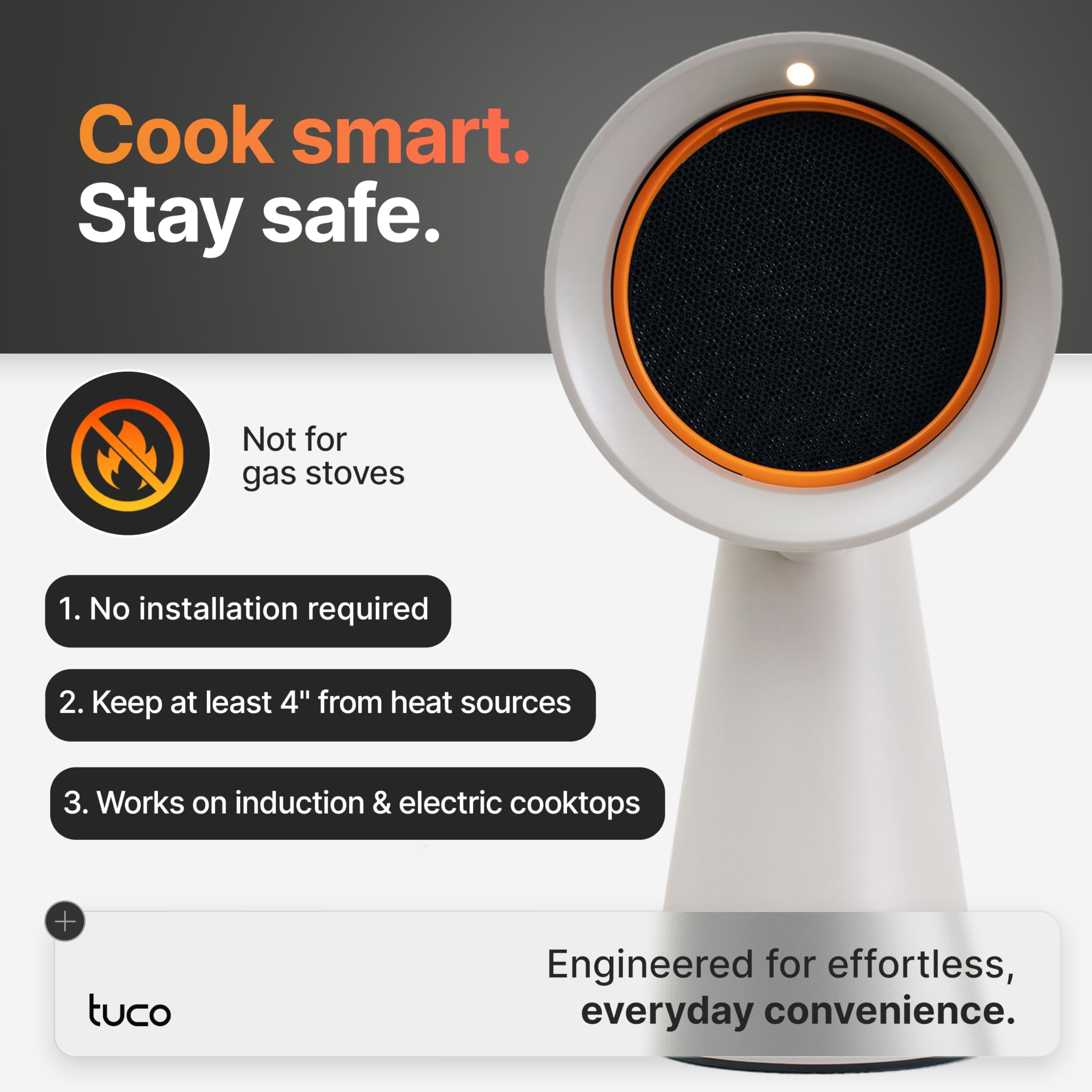 TUCO Cappa aspirante portatile estrattore cucina scrivania 3 velocità filtro alluminio rimovibile tazza di raccolta olio purificatore fumo per barbecue interno