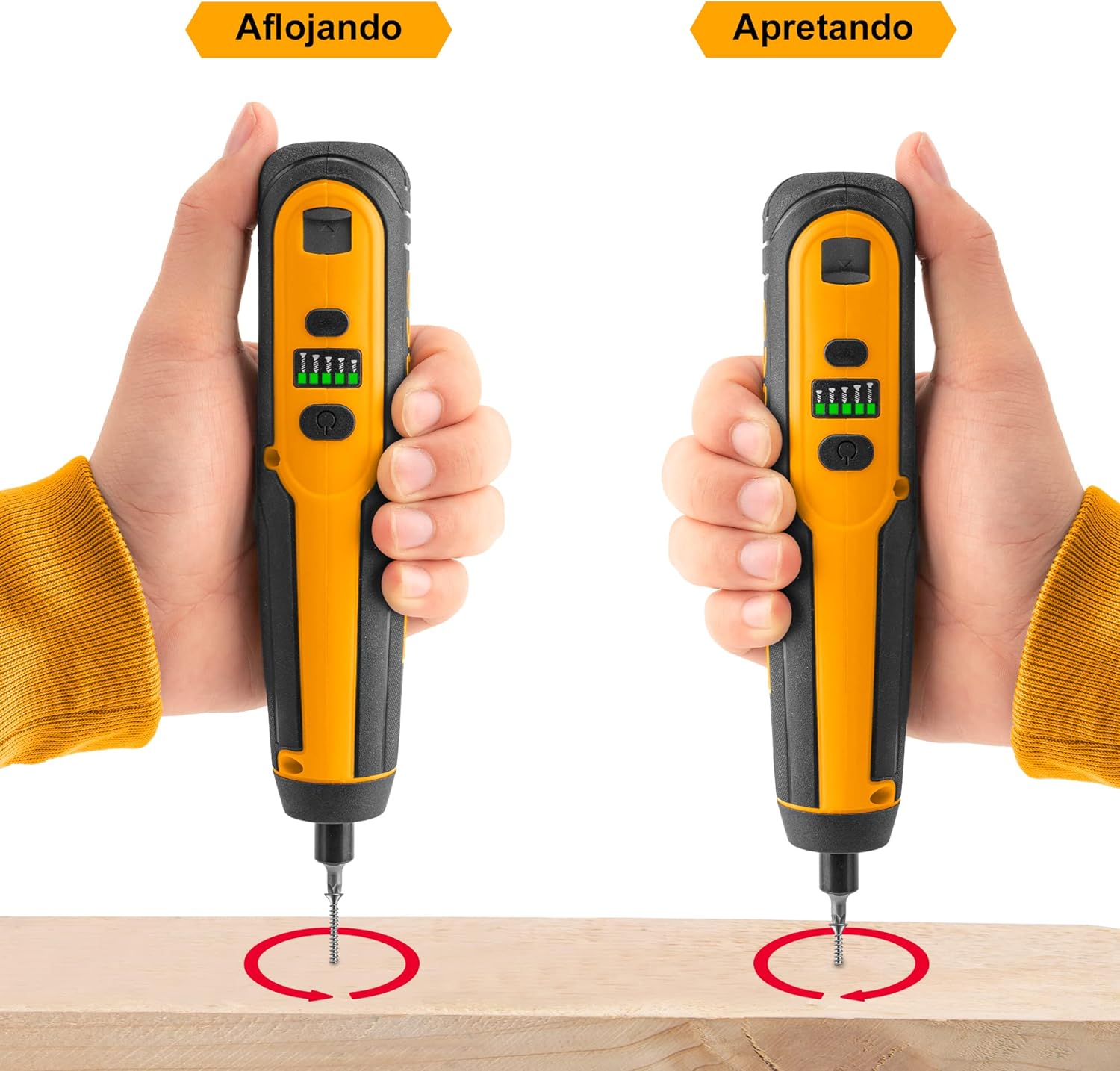 Demonstration of tightening and loosening screws with the Ingco CSDLI0403 screwdriver