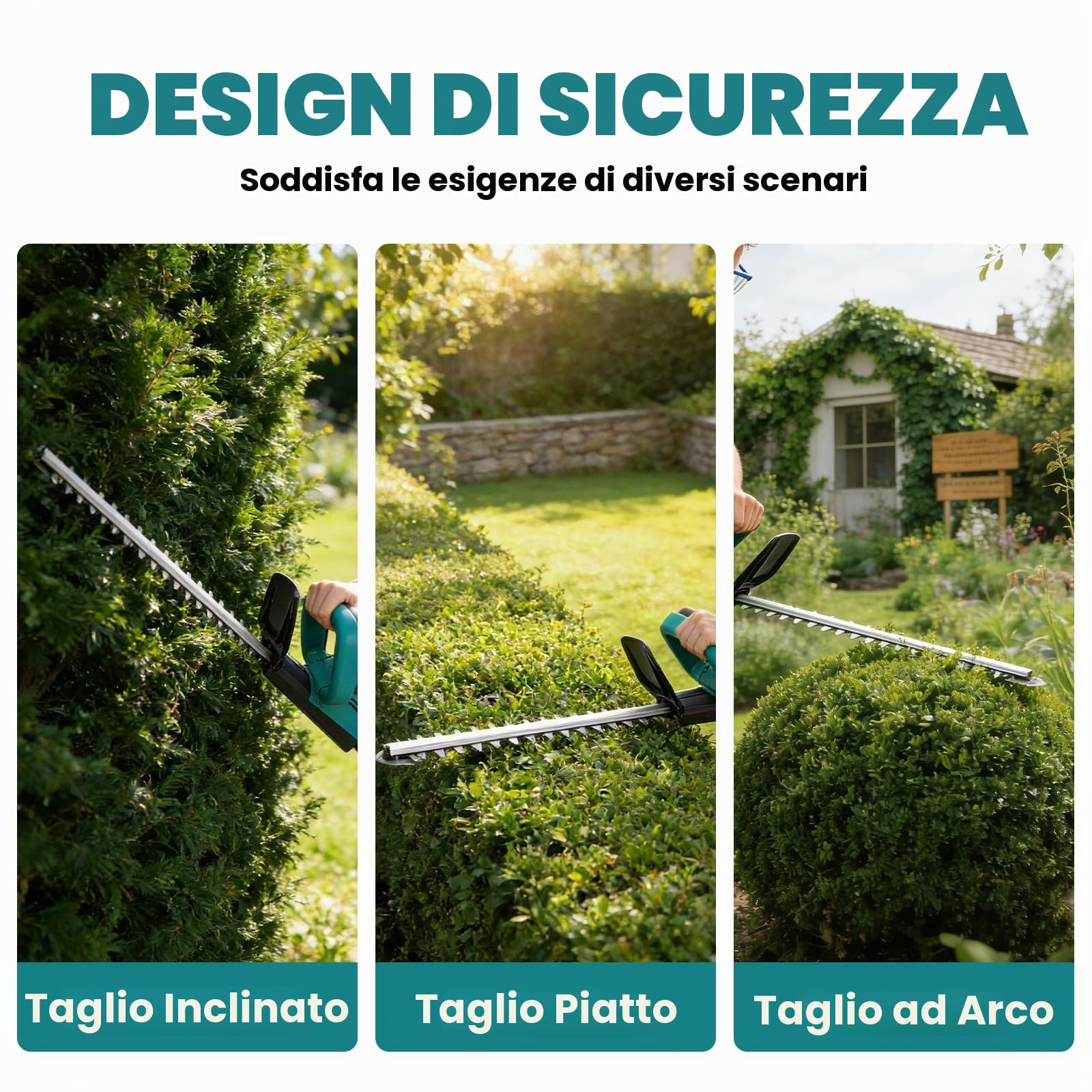 Tagliasiepi a batteria 21V con 2 batterie 2000mAh, lama 51 cm | Taglia Siepi da Giardino a Batteria alimentazione per una potatura efficiente di siepi, cespugli e aree verdi