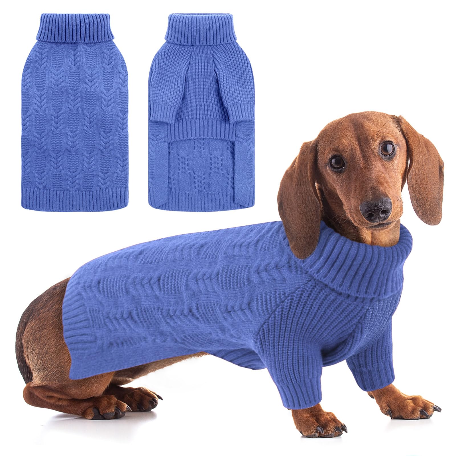 Pull pour chien fille et garçon avec col roulé isolant et coupe ajustée ASENKU