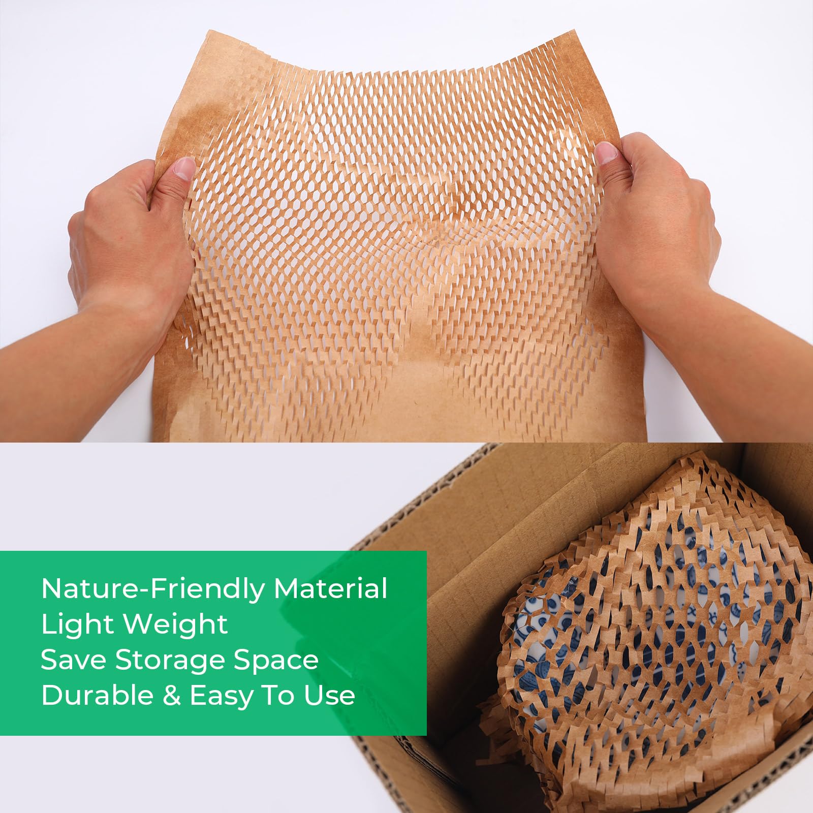 Hojas de papel de embalaje de panal de abeja, envoltura acolchada de burbujas para mudanzas, productos y regalos, material de embalaje de amortiguación reciclable, suministros de envío biodegradables