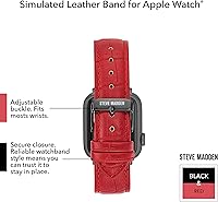 Vista 11 de Steve Madden Correa de moda de grano de cocodrilo para Apple Watch Azul