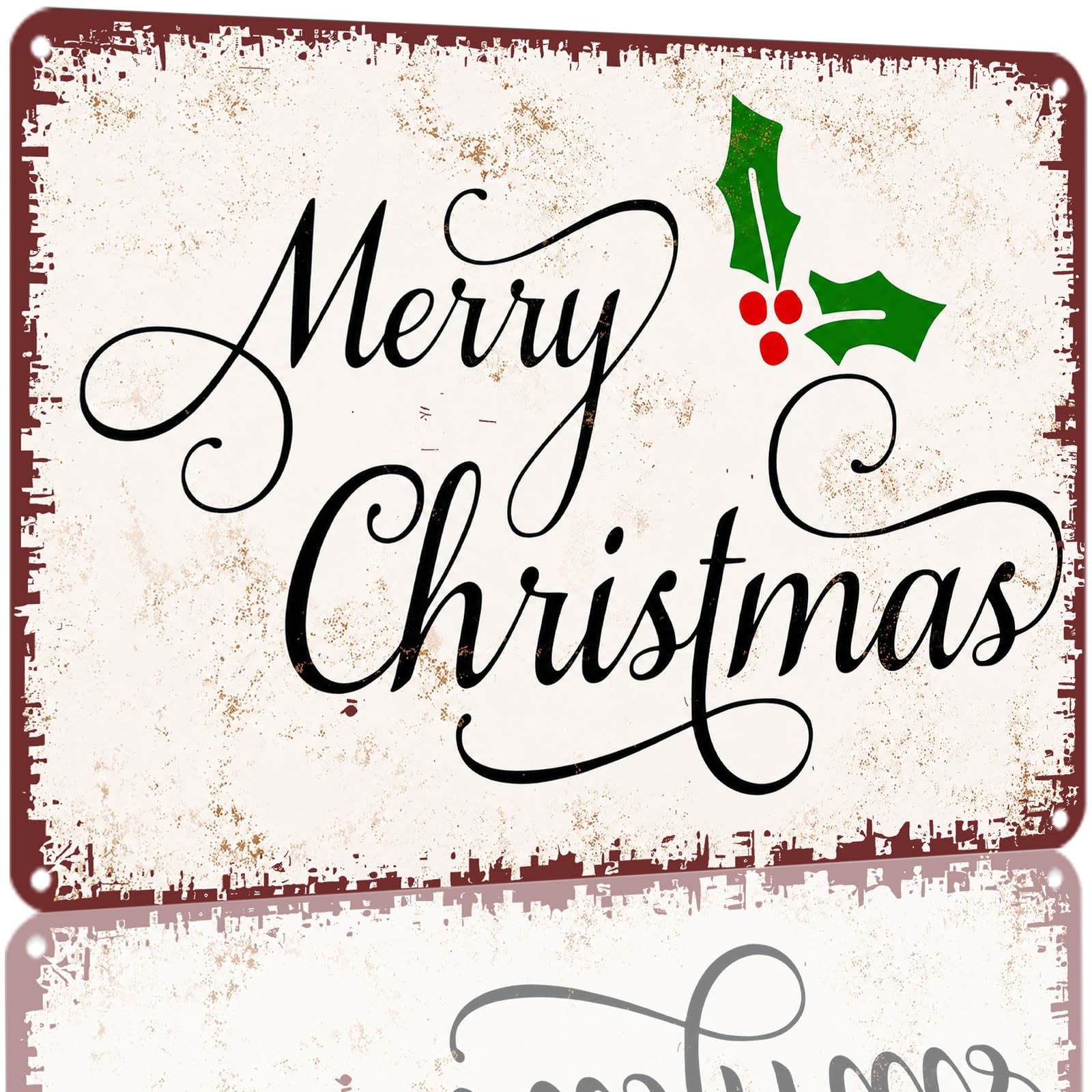 Kwqdozf As Pic Vintage Merry Christmas Metal Tin Sign 8X12 Inch Retro Aluminum Christmas W