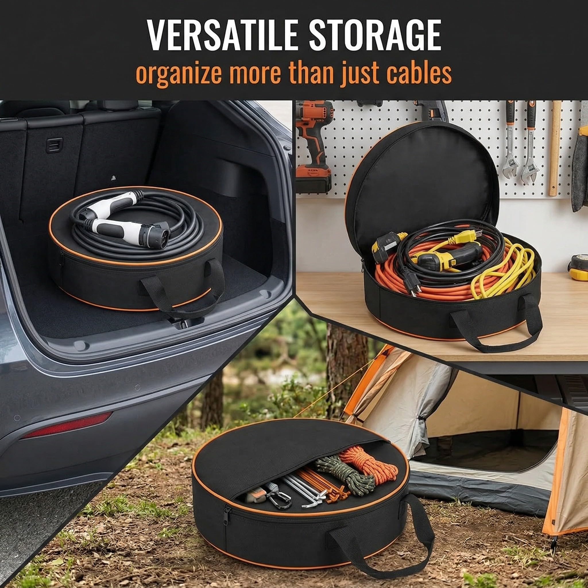 Sac de Transport pour Câble de Charge Voiture Électrique Type 2 Type 1 Organisateur