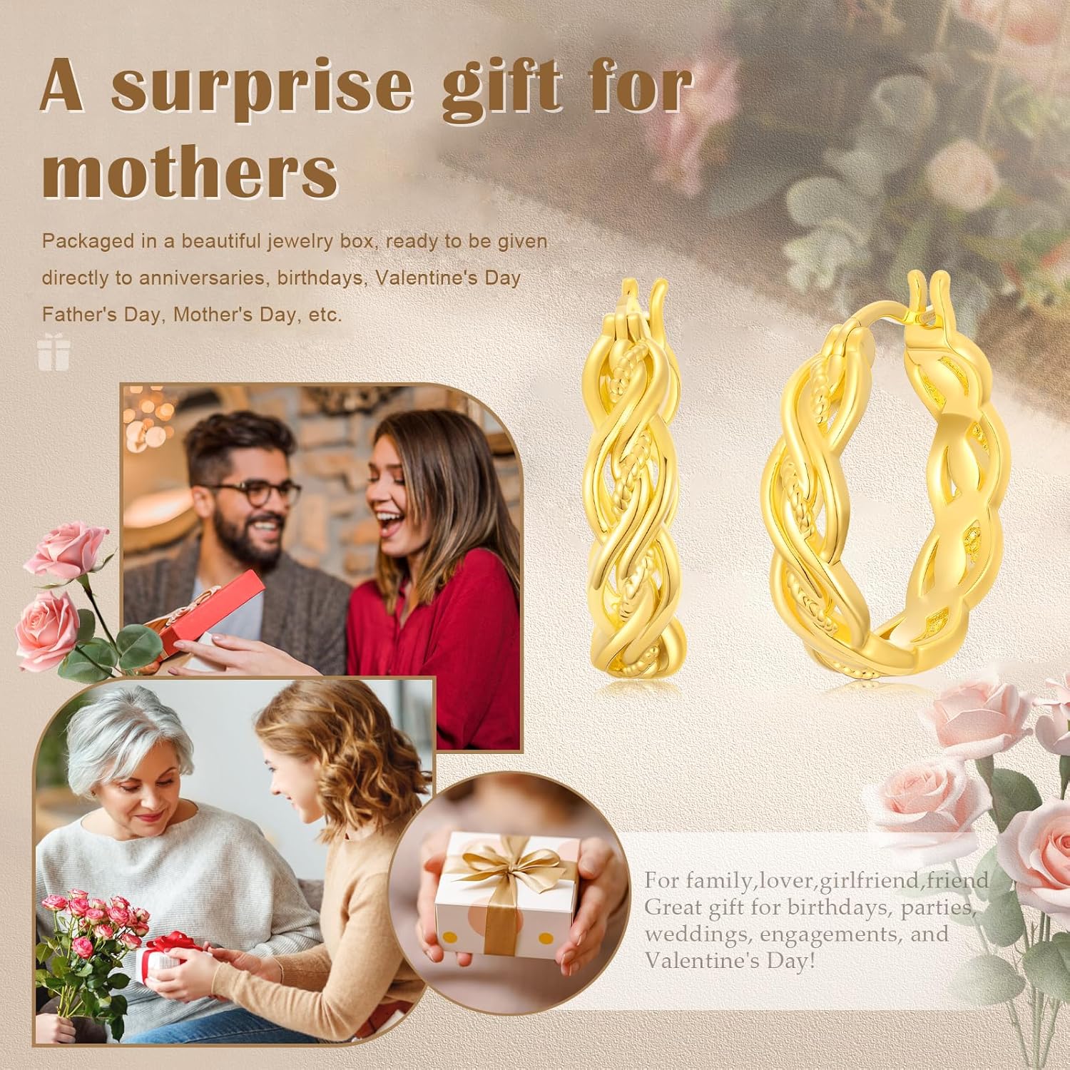Gold Dainty Hoop Earrings for Women Hypoallergenic Lightweight 14K Gold Huggie Earrings Jewelry Valentines Day Gifts for Wife Girlfriend Her
