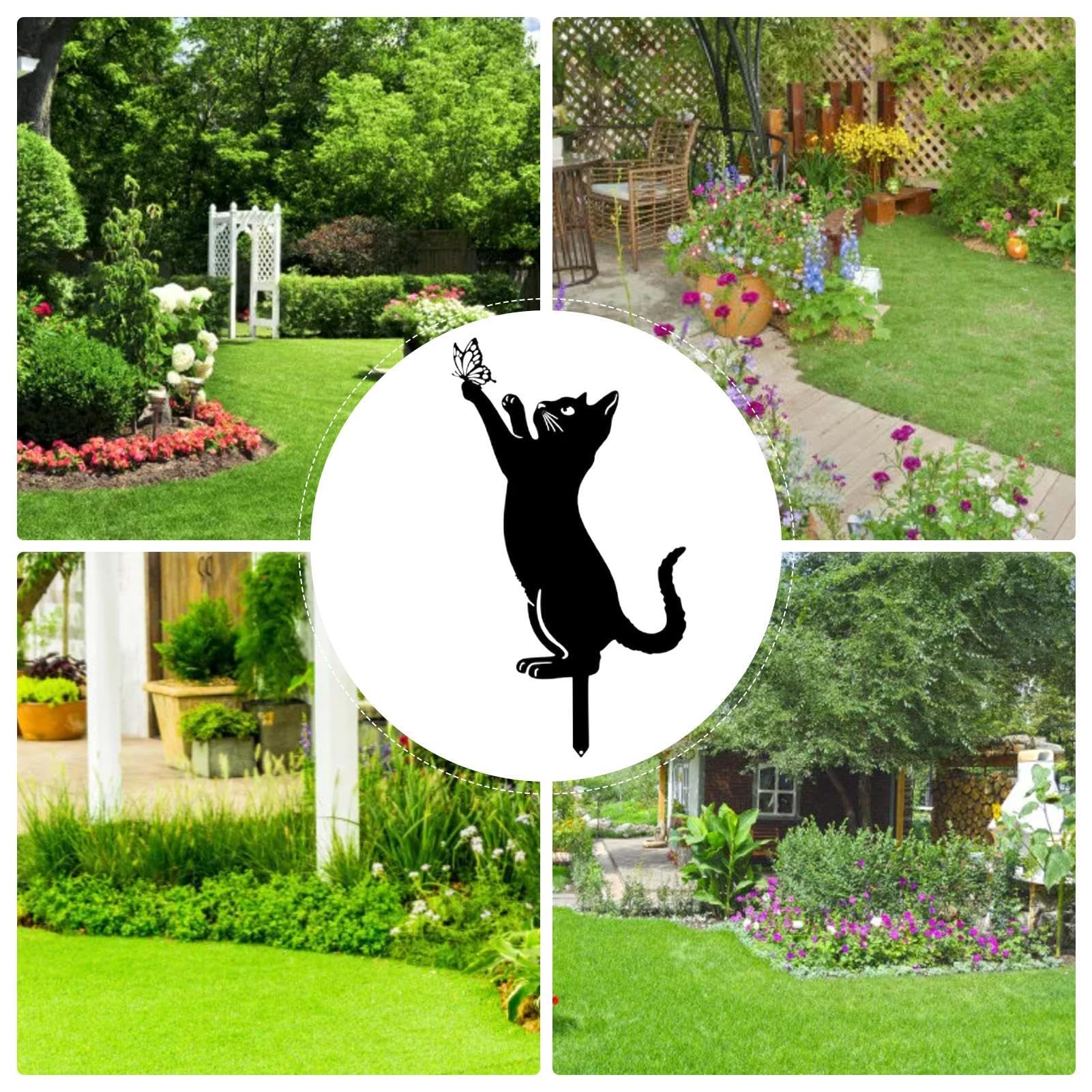 Decorazione Giardino Gatto Nero | Sagoma Acrilico | Palo Per Prato | Anti-Animali | Regalo Originale - Foto 4