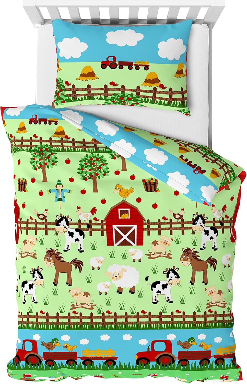 Nursery Bedding Set Duvet Cover + Pillowcase to fit Cot Bed/Toddler Bed