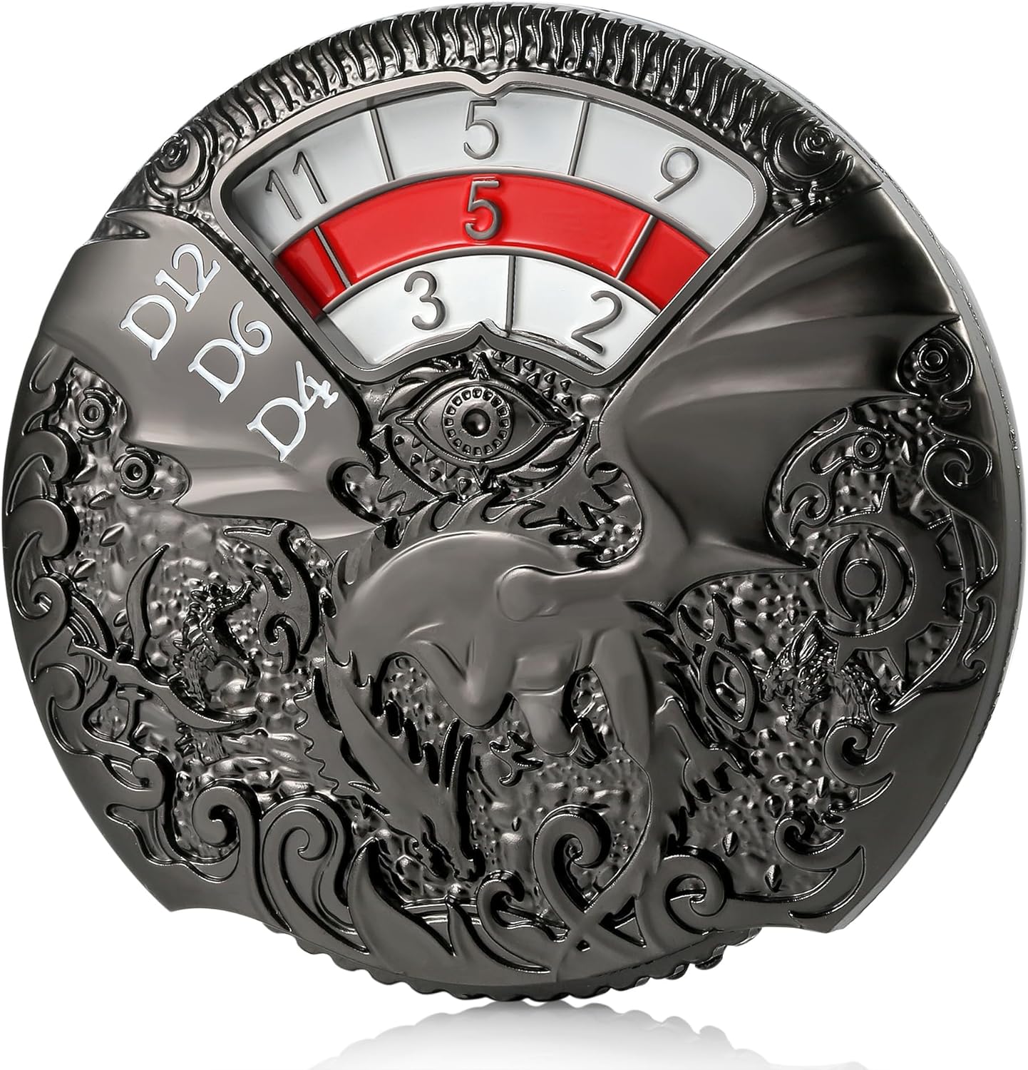 DND Spinner Dice DNDND 7-in-1 Spinner Metal D&D Dice Set with Gorgeous Gift Box for Dungeons and Dragons (Black with Red)