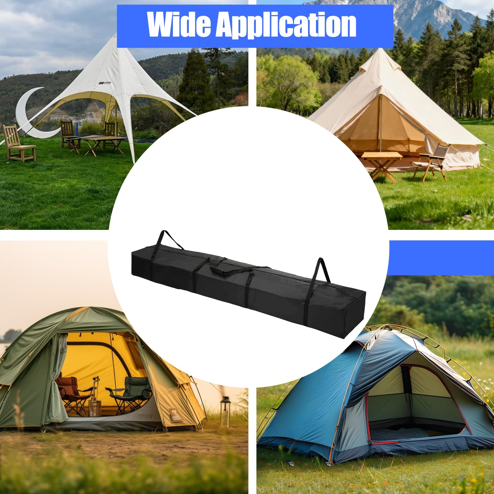 YEXEXINM Tragbare Zeltstangentasche 210 x 30 x 20 cm, wasserdichte Multifunktional Camping Aufbewahrungstasche für Zeltstangen Tragbare Tasche für Angelruten Wohnwagen und Markisen