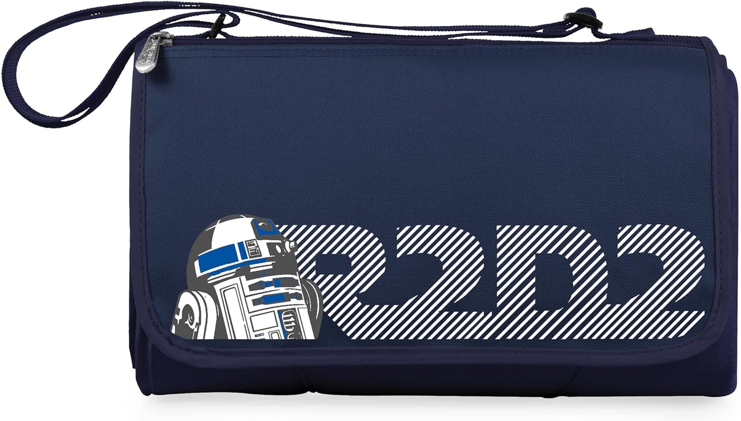 PICNIC TIME Star Wars R2-D2 Blanket Tote Outdoor Picnic Blanket, Beach Blanket, Camping Blanket, (Navy Blue with Black Flap)