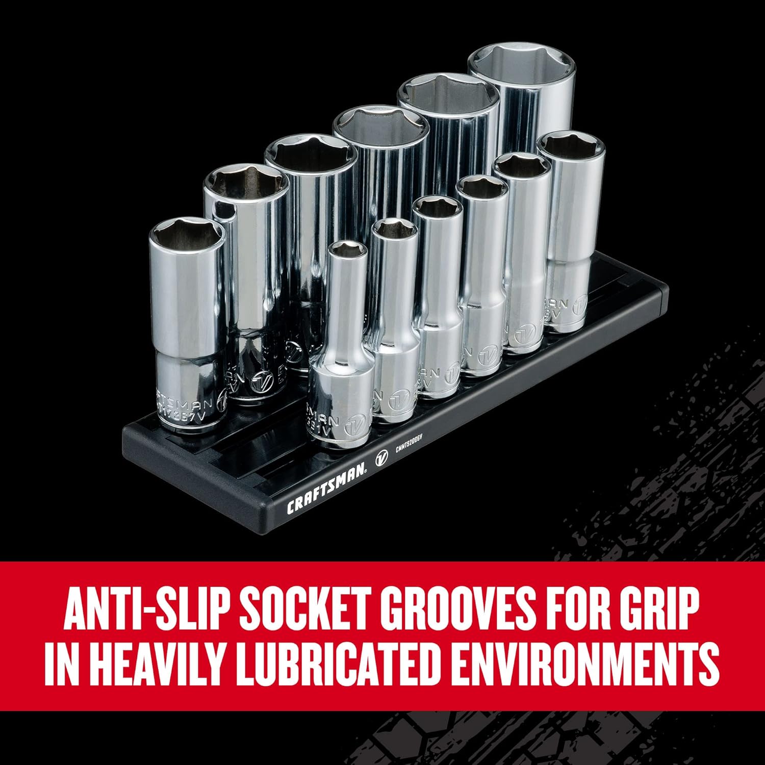 CRAFTSMAN V-SERIES Socket Set, Deep SAE, 3/8 Inch Drive, 12 Piece (CMMT17360V)