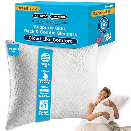 Xtreme Comforts Adjustable Shredded Memory Pillow