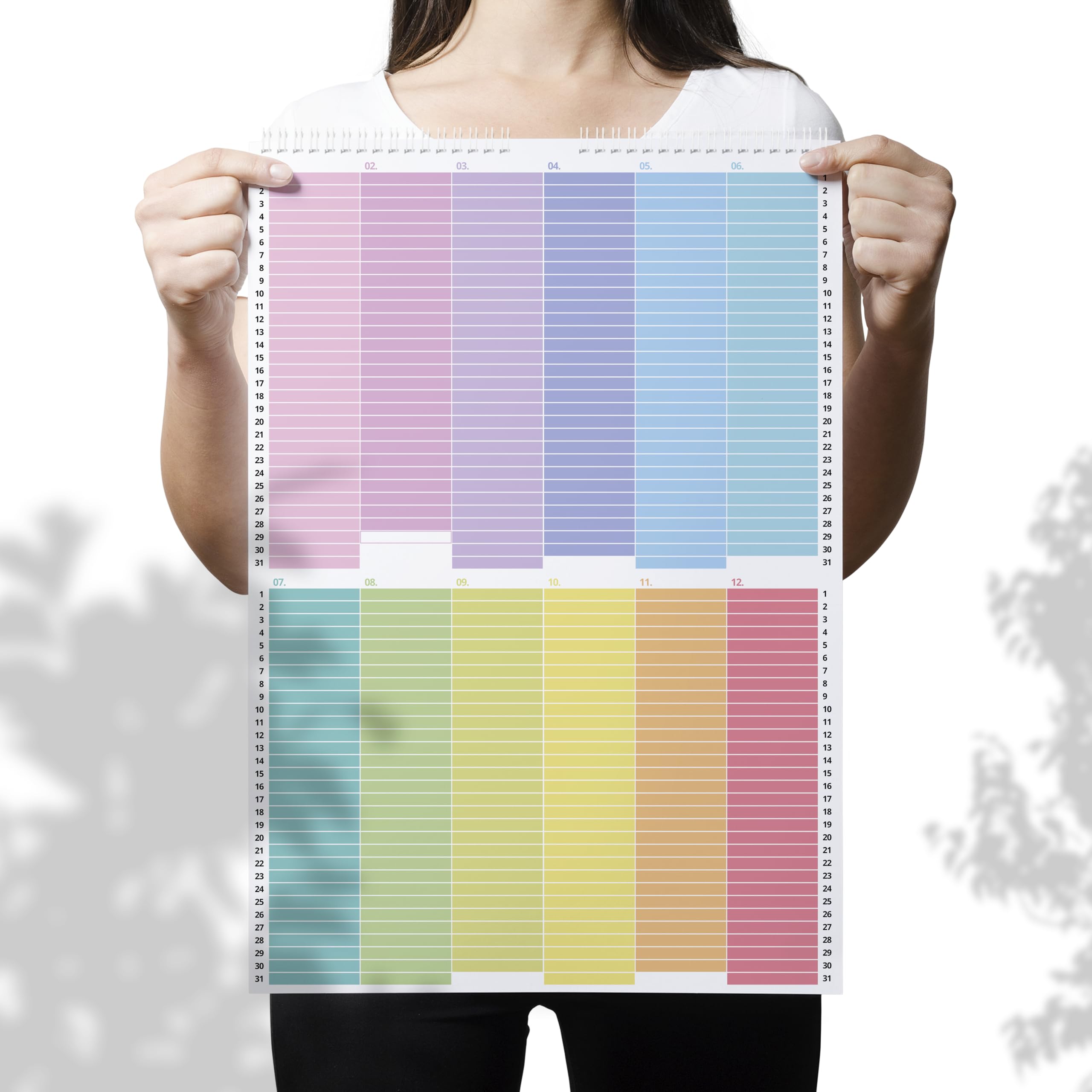 Planificador Mensual A3 - Días Personalizables, Amplios Espacios Para Anotaciones y Meses Llenos de Color. Organiza Tu Vida con Estilo con el Planificador Calendario de Pared!