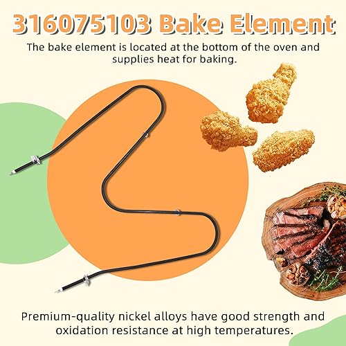 Miniatura 5 de AMI PARTS 316075103 Horno Hornear Elemento Calefactor Ajuste para Frigi-daire Reemplazar 316075104 PS438018 316282600 09990062 AP4356505 EA2332301