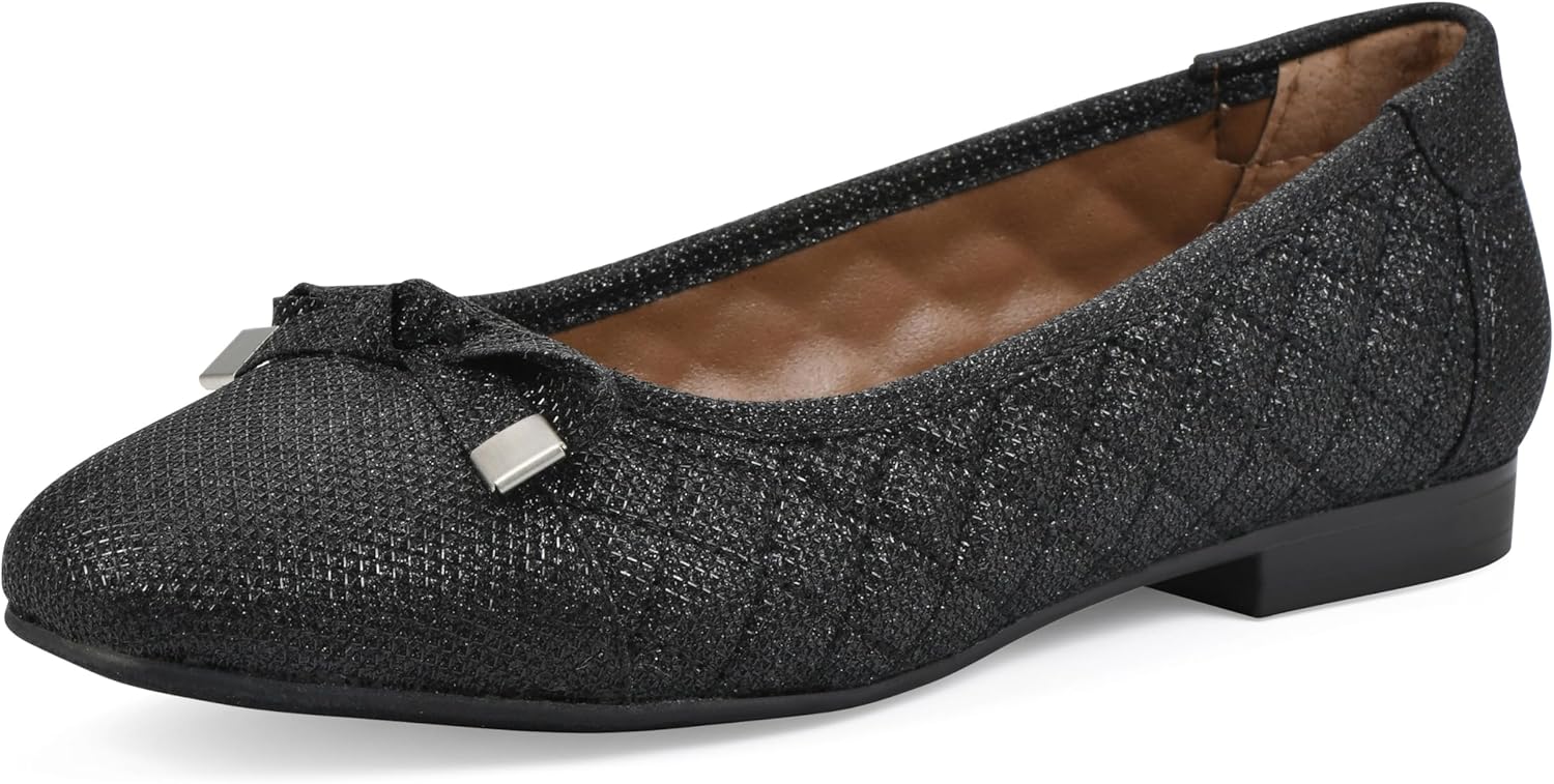 WHITE MOUNTAIN Women's Bocah Diamond Quilted Cap Toe Ballet Flat