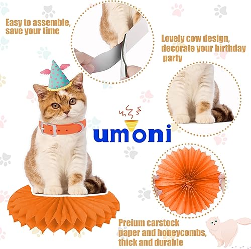 Miniatura 2 de Centros de mesa de panal de abeja para gatos, suministros de fiesta de cumpleaños para gatos, decoraciones de fiesta de gatitos, mesa de decoración