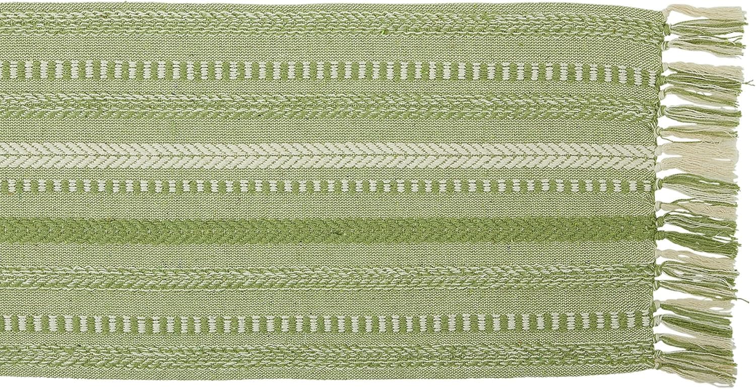 The Home Talk Jute Cotton Hand Woven Table Runner/Placemats (Table Runner, Green, 13" x 72")