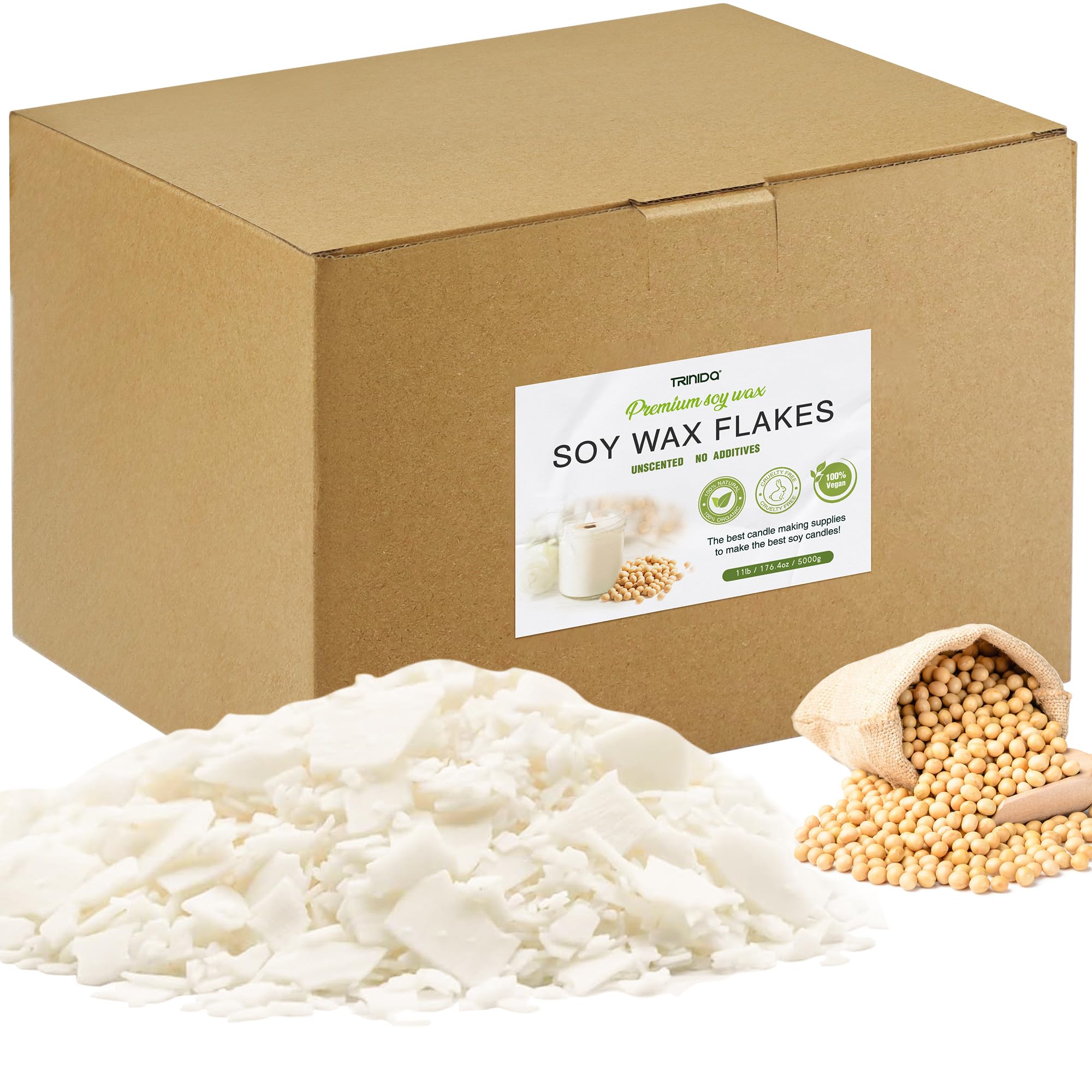 Cera Di Soia Per Candele - Fiocchi Naturali 100% Biologici, Confezione Da 4.5kg, Per Fai Da Te - Foto 6