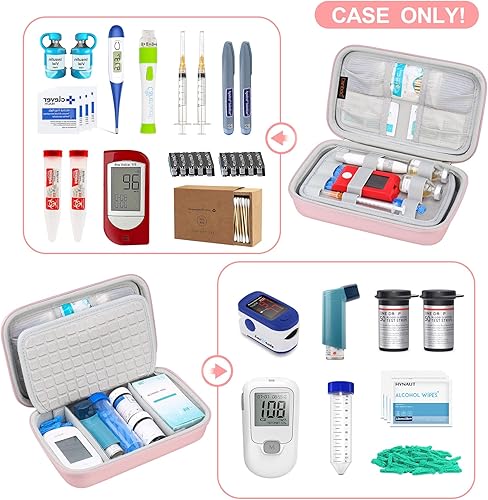 Miniatura 2 de Canboc Estuche de viaje para suministros para diabéticos, bolsa de transporte para medidor de glucosa, bolígrafos de insulina, tiras de prueba de
