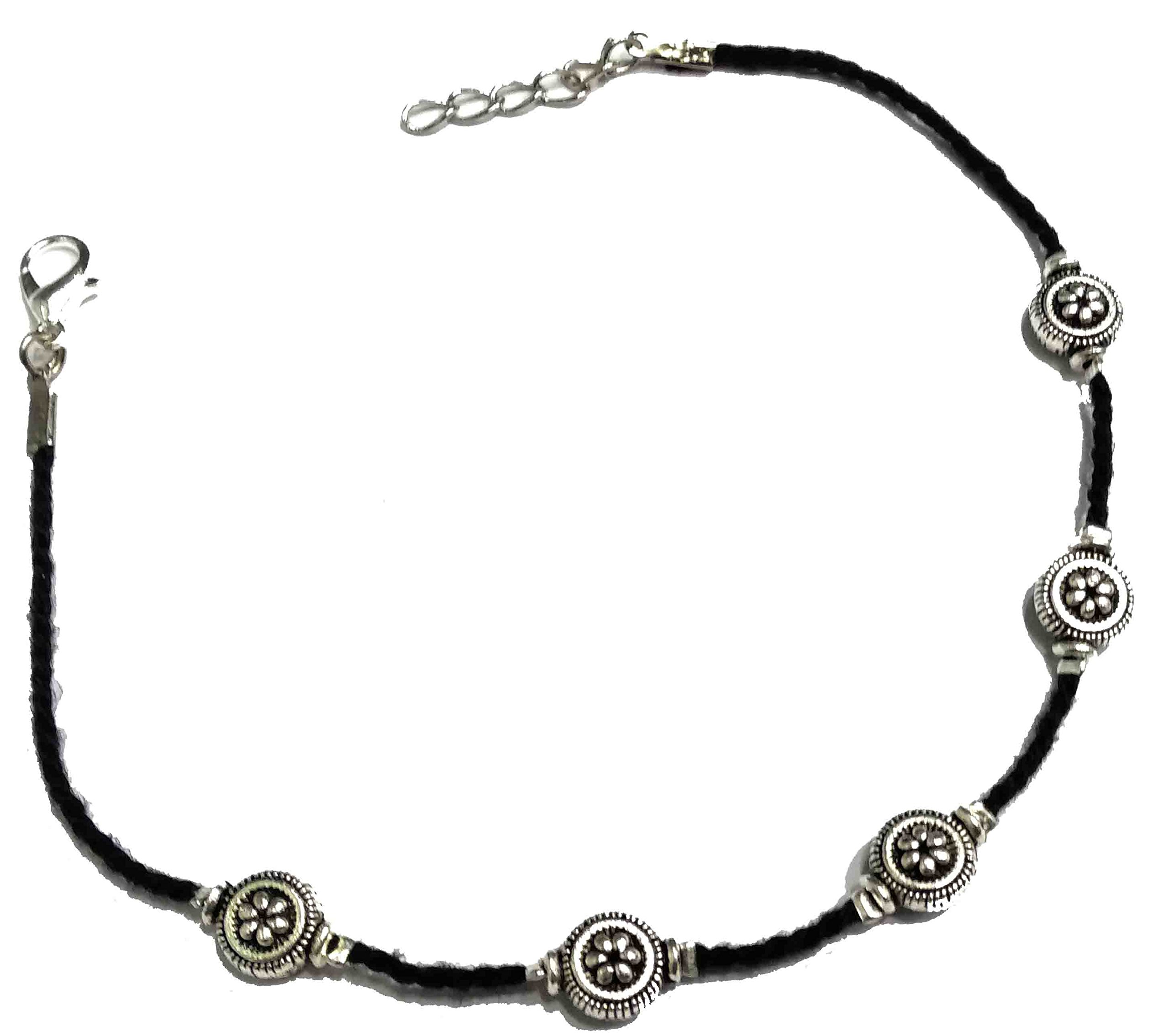 GURJARI JEWELLERS Black Thread Anklet with Carving Oxidised Beads for Women/nazariya anklet (B078PLQ6MB) Amazon Price History, Amazon Price Tracker