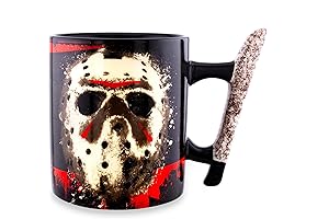 Friday the 13th Jason Voorhees Mask Ceramic Mug With Machete-Shaped Handle