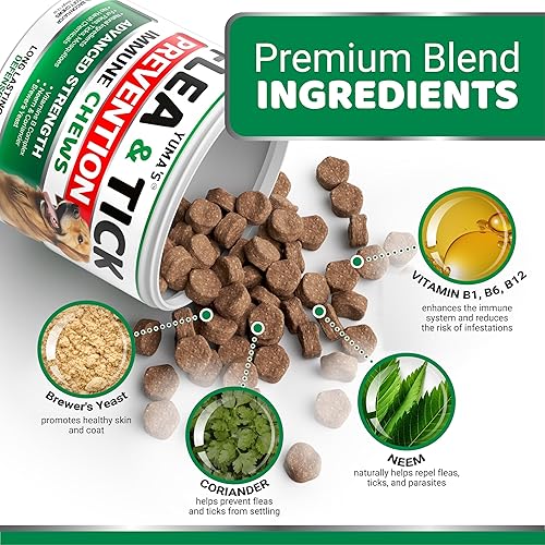 Miniatura 3 de Prevención de pulgas y garrapatas masticables para perros, 170 golosinas, suplemento masticable natural para el tratamiento de pulgas y garrapatas