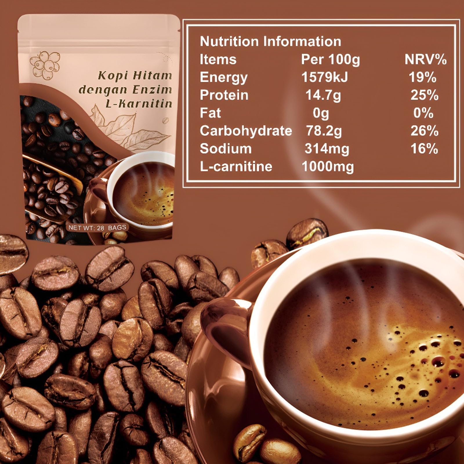 Caffè Sostitutivo Del Pasto Diet Control - Supporto For Una Sana Gestione Del Peso, Infusione Istantanea(1PC)