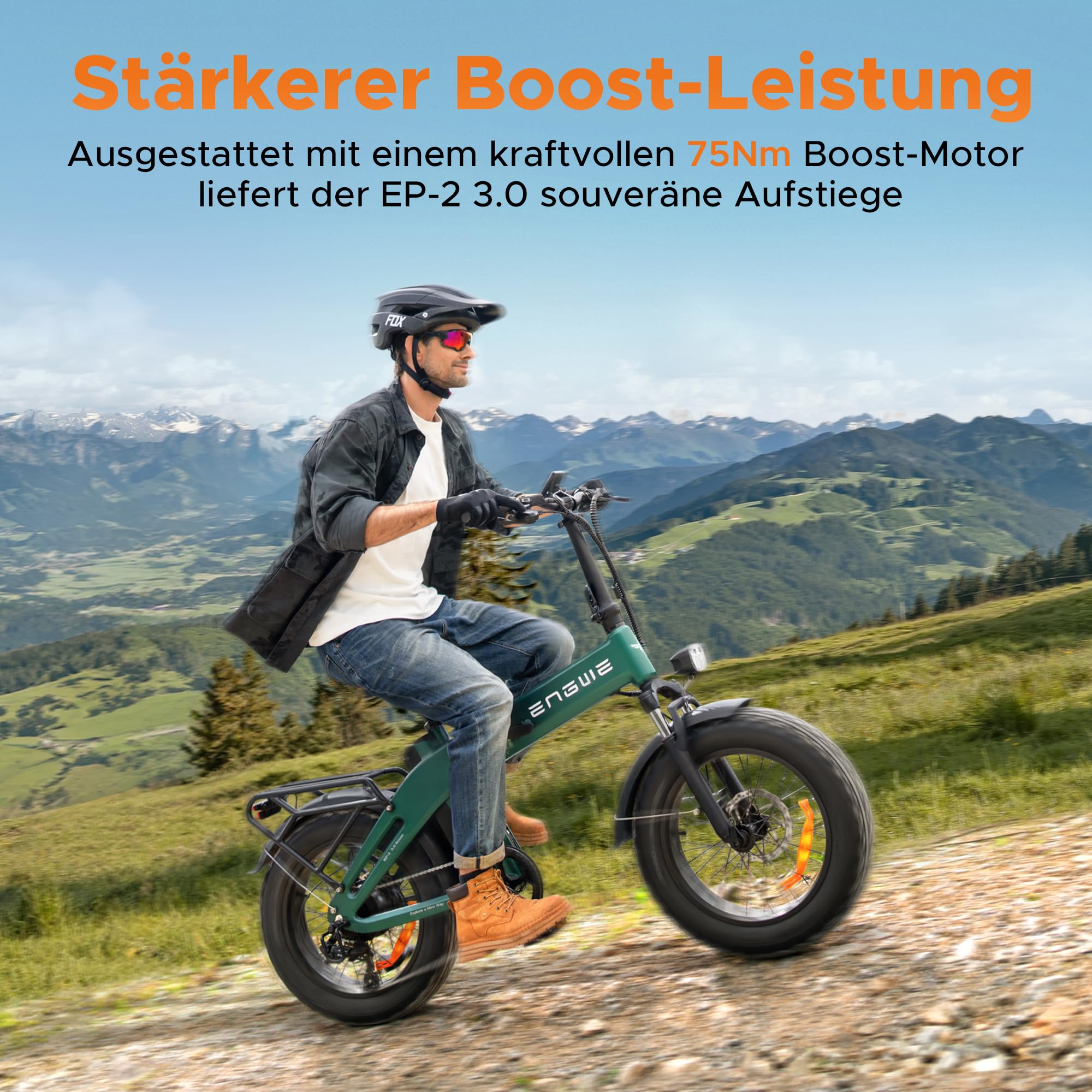ENGWE EP-2 3.0 Boost Klappbares E-Bike, mit Bluetooth und APP, 3.5 Stunden Ladezeit und 48V 13.5Ah Verstecktem Akku für Bis zu 135KM, Drehmomentsensor und Hydraulischen Bremsen