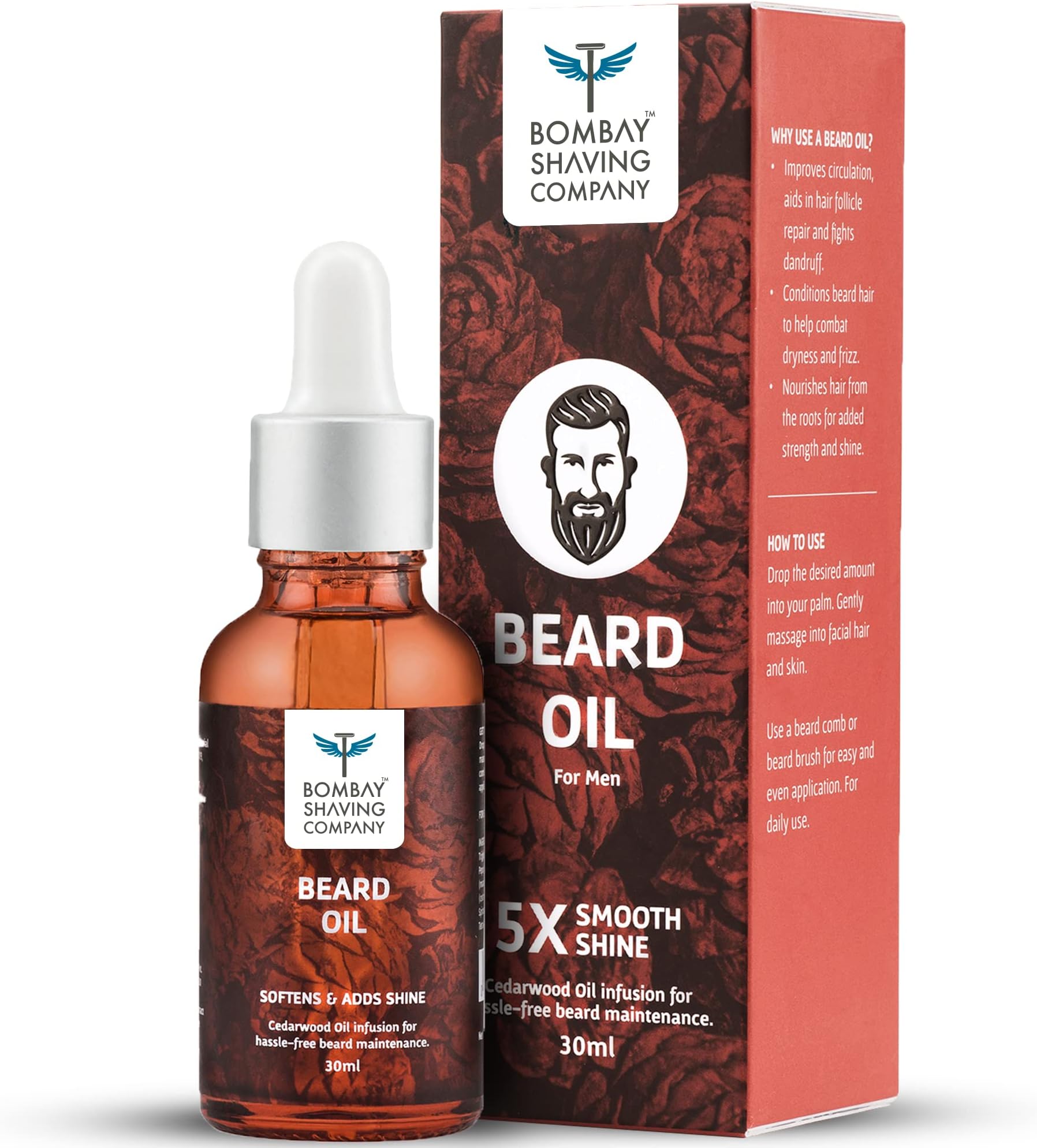 Bombay Shaving Company Beard OIl | Cedarwood Beard Oil For Fast Beard Growth & Conditioning | 30ml