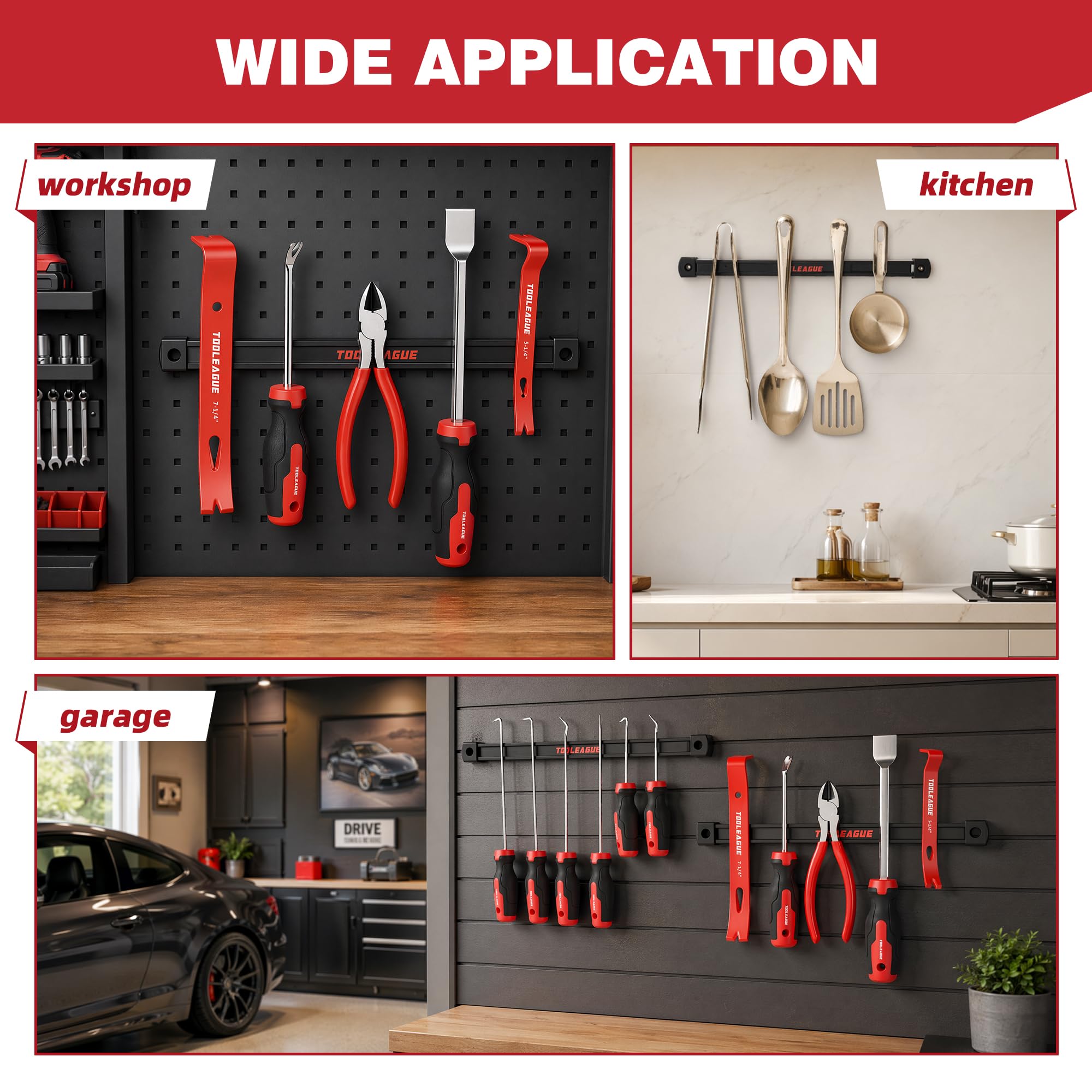 TOOLEAGUE 17" Double Sided Magnetic Tool Holder, Magnetic Tool Bar, 110LB — Amazon image 3