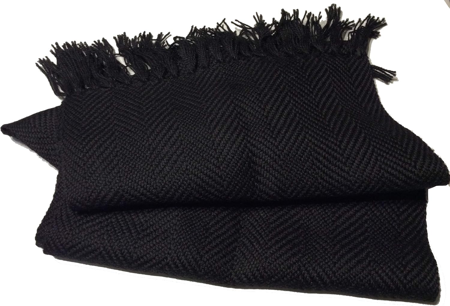 Mucros Weavers Irish Alpaca Scarf Black Herringbone