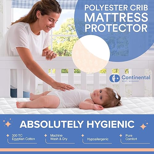 Miniatura 3 de Continental Bedding Protector de colchón ajustable impermeable de alta calidad para cuna y niños pequeños, transpirable, resistente a las manchas,