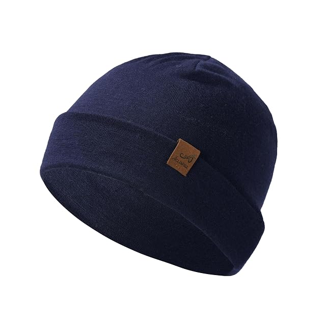 ACUSHLA 100 Merino Wool Cuff Beanie for Men Women Knitted Winter Hat Unisex Watch Cap Skull Wrap for