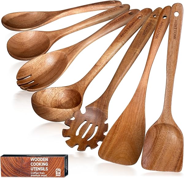 WOTTISH 7-Piece Wooden Utensil Set
