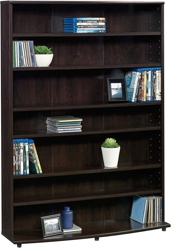 Multimedia 7 tier Storage Tower, Cinnamon Cherry finish