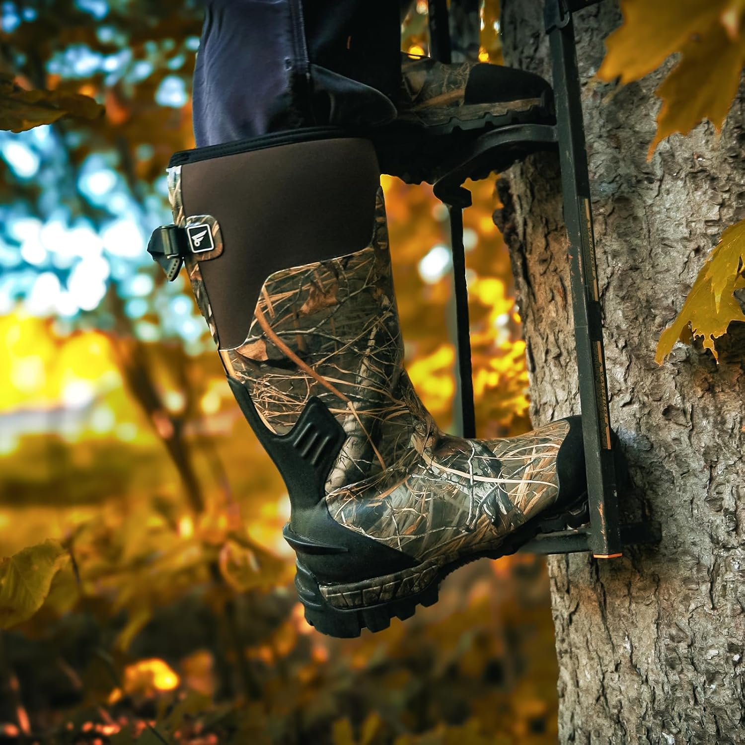 8 Fans Insulated Waterproof Hunting Boots for Men – 1000G Thinsulate, 5mm Neoprene, Rubber Camo Boot, 17-inch Shaft, Anti-Slip Traction Outsole - Image 3