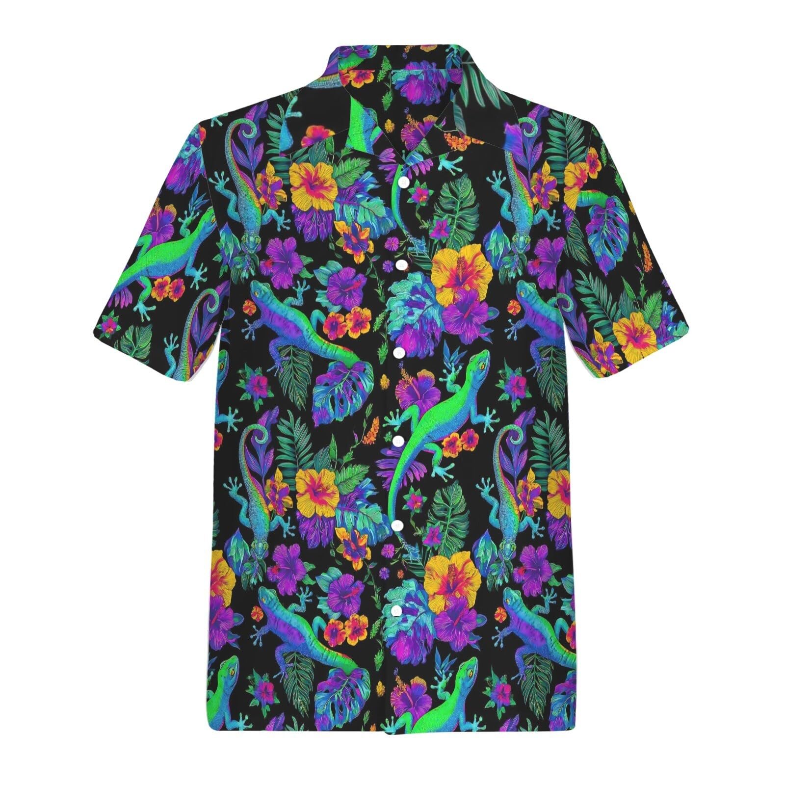 Artsadd 80s Outfit for Men 90s Shirt Hawaiian Button Down Retro Party Disco