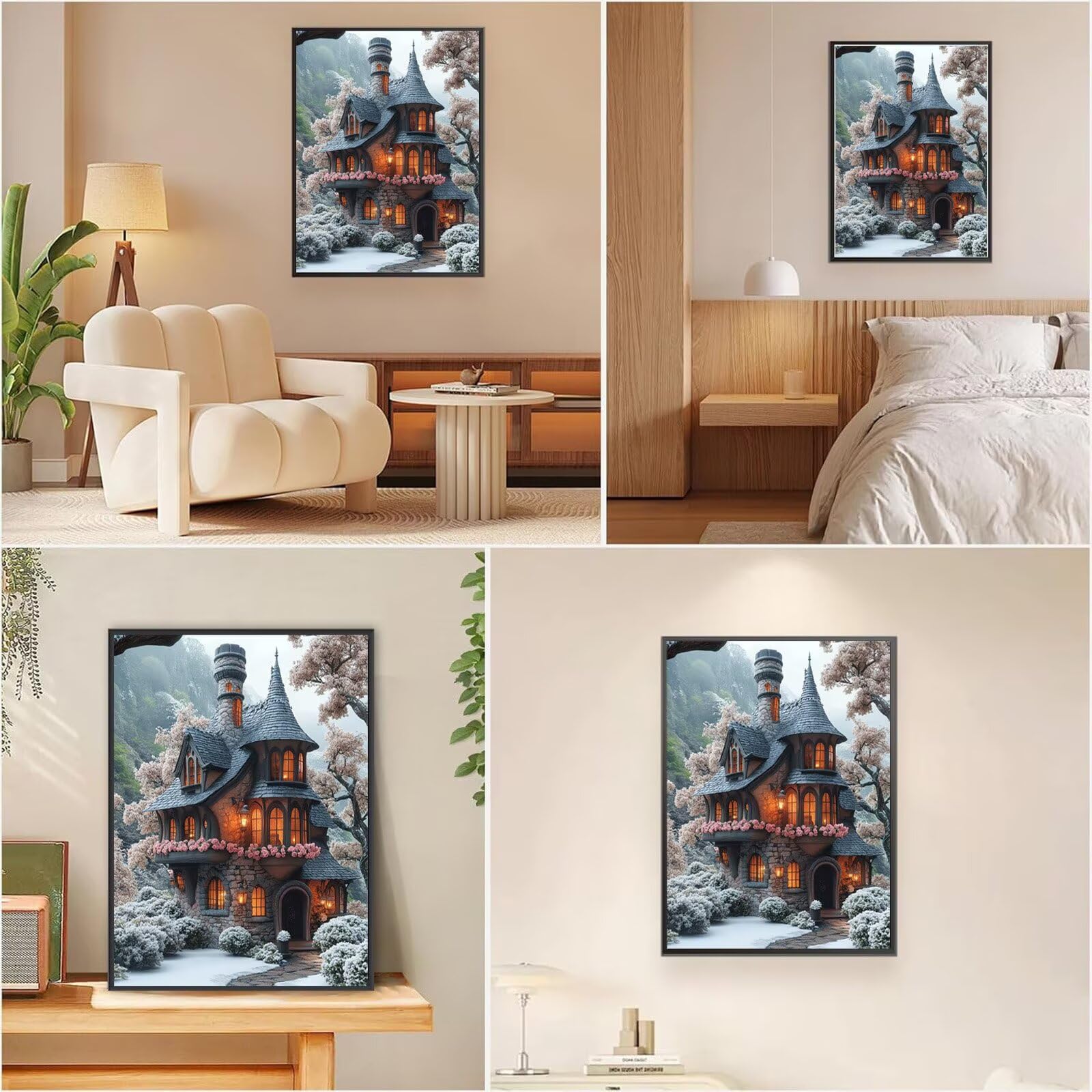 Kabine Diamond Painting Baum Diamond Painting Eckige Steine 60x90cm, 5D Vollbohrer Diamanten Kinder Bastelset, DIY Set Erwachsene Kreativ Set für Erwachsene für Zimmer Wand Deko, Geschenke, Model666