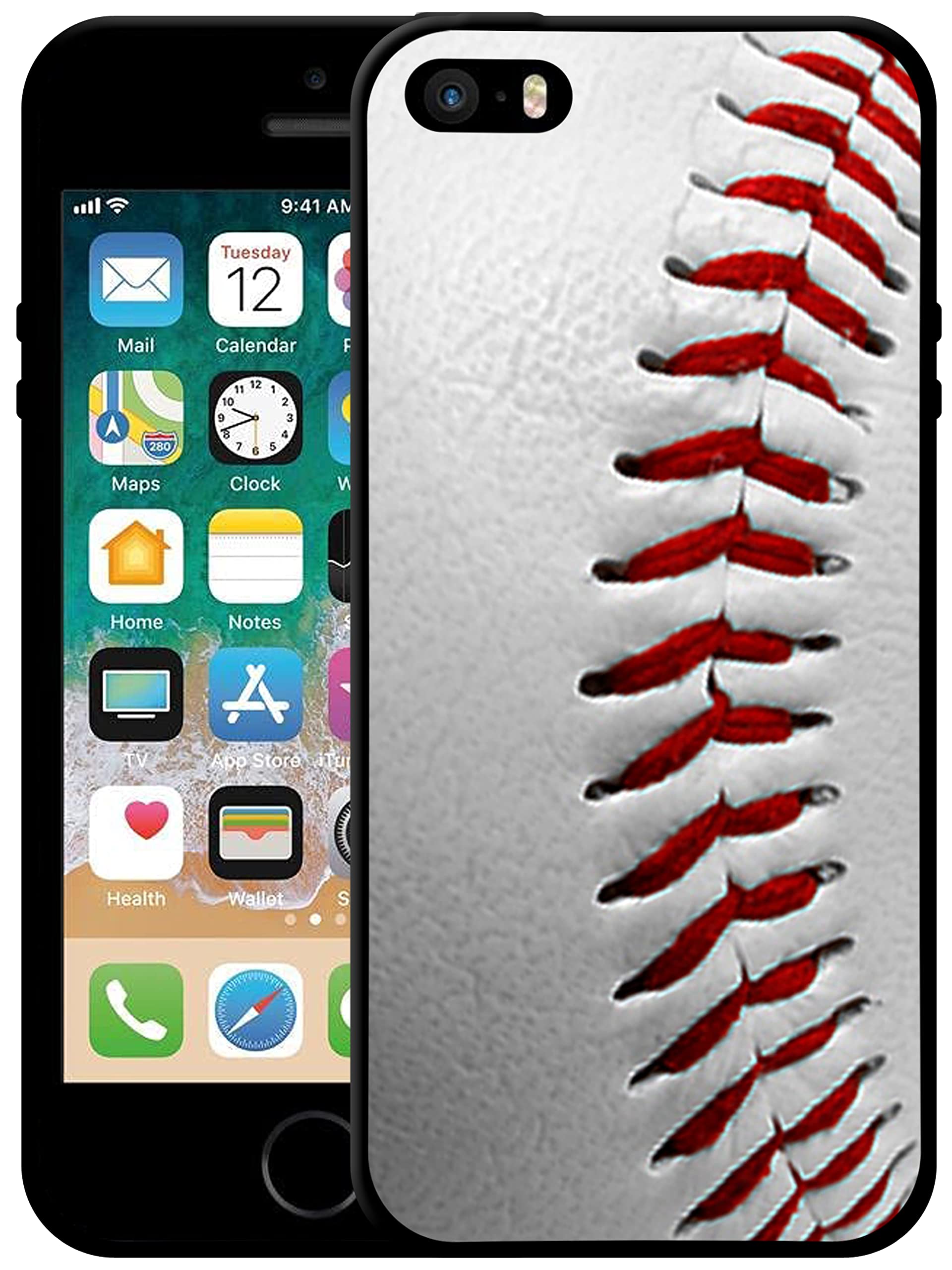 Bolster - Baseball Printed Rubber TPU Case for iPhone 5