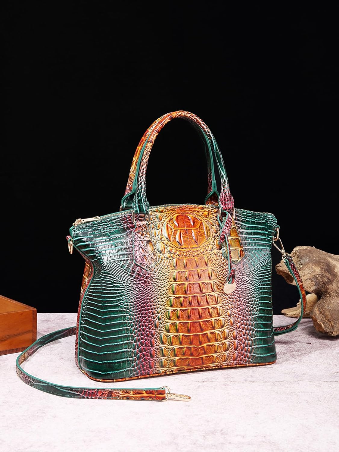 Crocodile Handbag Women Purse Satchel Bag Crossbody Classy Tote Bag Top Handle Vegan Leather Ladies Handbag purses - Image 8