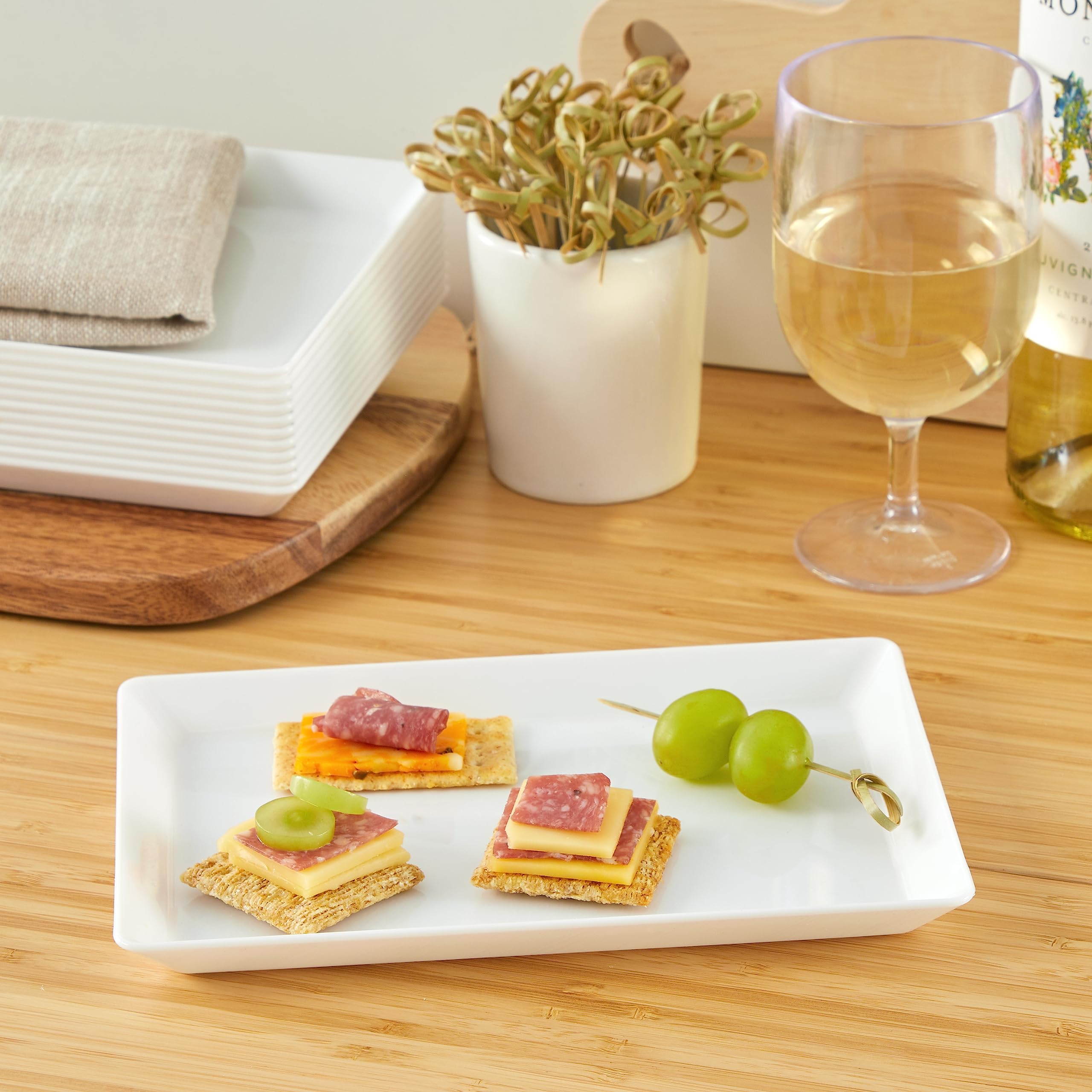 Food Tray US Acrylic Avant White Plastic Divided Serving Trays